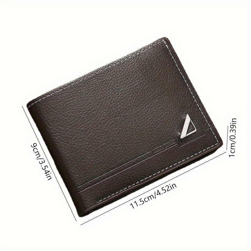 Premium Mens Business Wallet with Stylish Money Clip - Large Capacity, Durable PU Leather, Horizontal Design for cards and cash